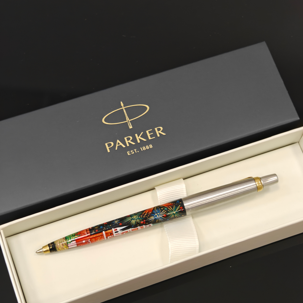 Ручка "Москва. Салют " малая с ручной росписью Палех