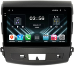 Магнитола для Mitsubishi Outlander XL, Peugeot 4007, Citroen C-Crosser (перфорированная рамка) - FarCar DX9-8007P монитор 9.5" IPS на Android 13, 4+64Гб, CarPlay