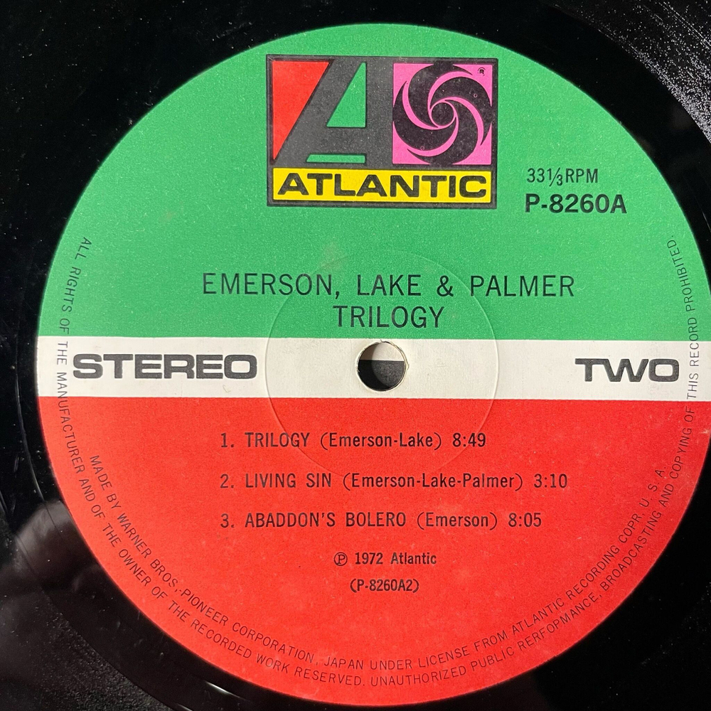 Винтажная виниловая пластинка LP Emerson, Lake and Palmer Trilogy (Japan 1974) (No Obi)