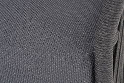 "Лугано" диван 3-местный плетеный из роупа, каркас алюминий темно-серый (RAL7024) муар, роуп темно-серый круглый, ткань темно-серая YB25-0027