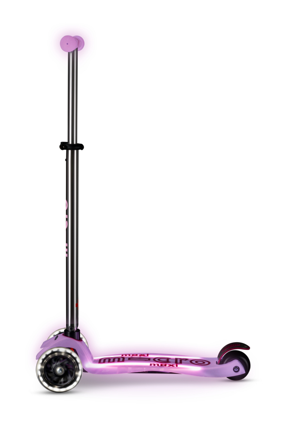 Самокат Maxi Micro Deluxe Glow Plus (светящийся) LED яркий сиреневый