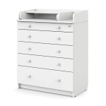 Комод Атон LEO ЛДСП 800/5 с органайзером белый-белый