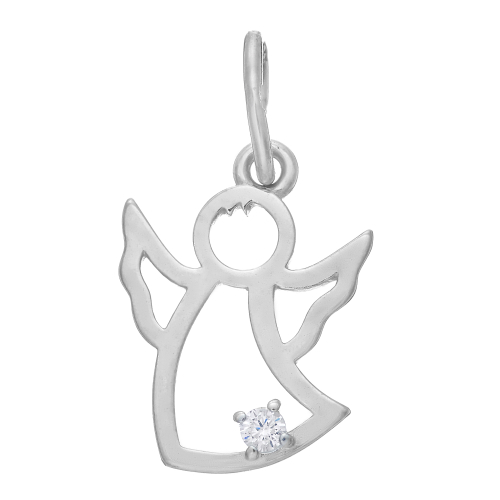 Подвеска из серебра/С подвижным ухом/С камнями/Ангел