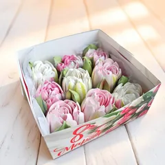 Зефир «Махровые тюльпаны» / 16*16 см