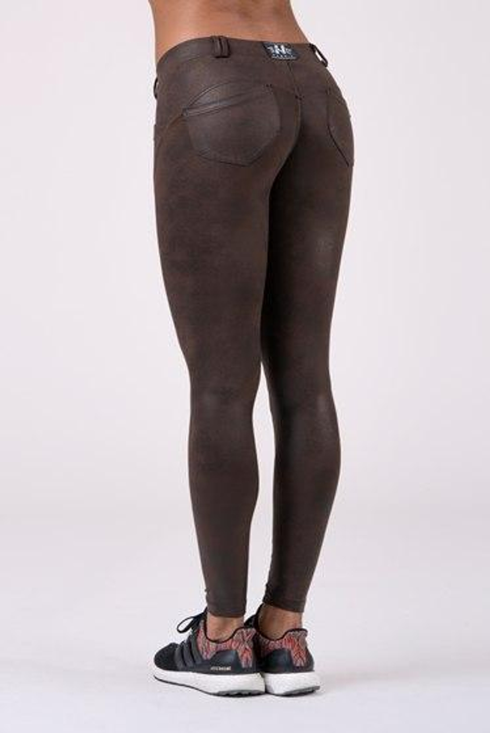 Брюки NEBBIA Leather Look Bubble Butt pants 538 BROWN