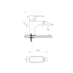 Смеситель для биде 35к ПРОФСАН ПСМ-100-7 "ЭЛИТ" литой, под "шпильку", ХРОМ