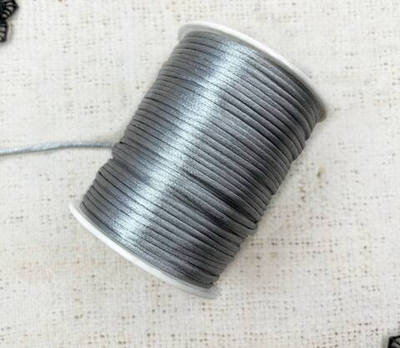 Шнур круглый атласный (для воздушных петель), 2 мм, серый