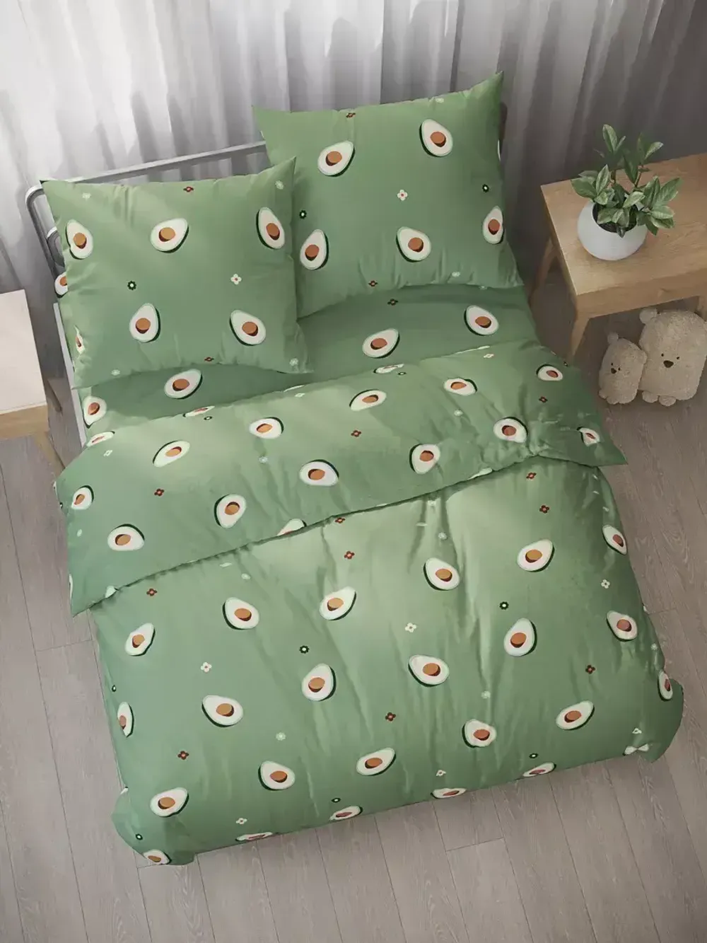 Наволочка комплект 2шт Полисатин Мечта "Avocado" 70x70 см на молнии