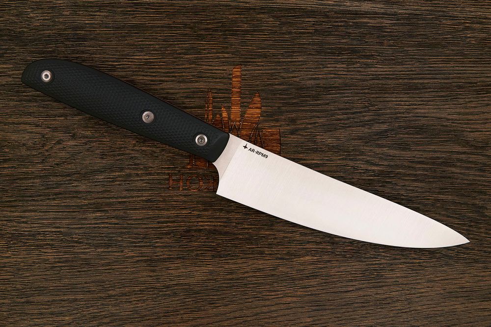 Нож кухонный MOYO Геликон шеф 165мм, сталь AR-RPM9, рукоять G10-extra черный