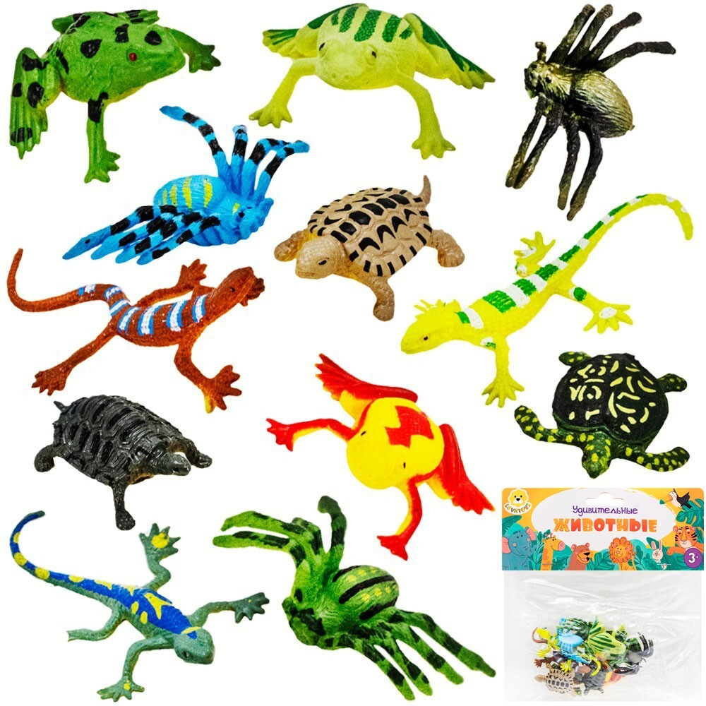Набор животных Levatoys YSLT06-8 Обитатели террариума в пак.