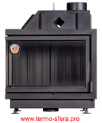 Каминная топка Экокамин Альфа 800 LB два стекла левая черный шамот