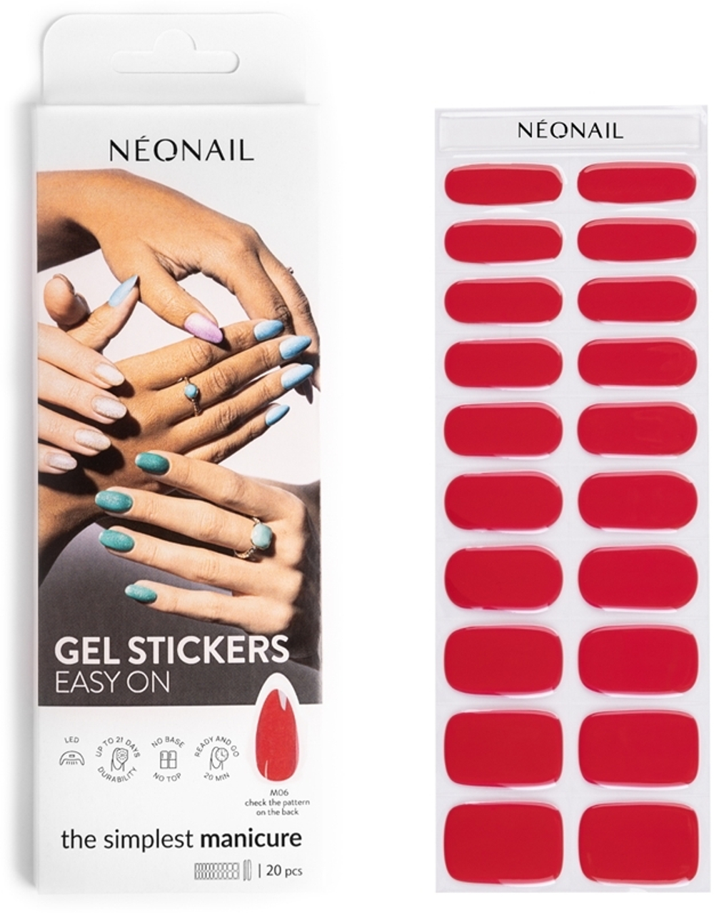 NEONAIL Easy On Gel Stickers - наклейки для ногтей, 20 шт.