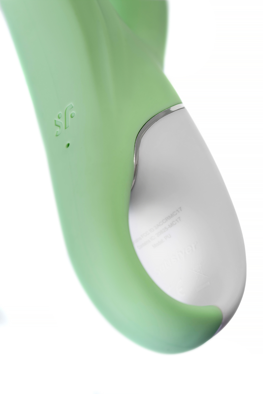 Нереалистичный вибратор Satisfyer Air Pump Bunny 5, силикон, зеленый, 15 см.