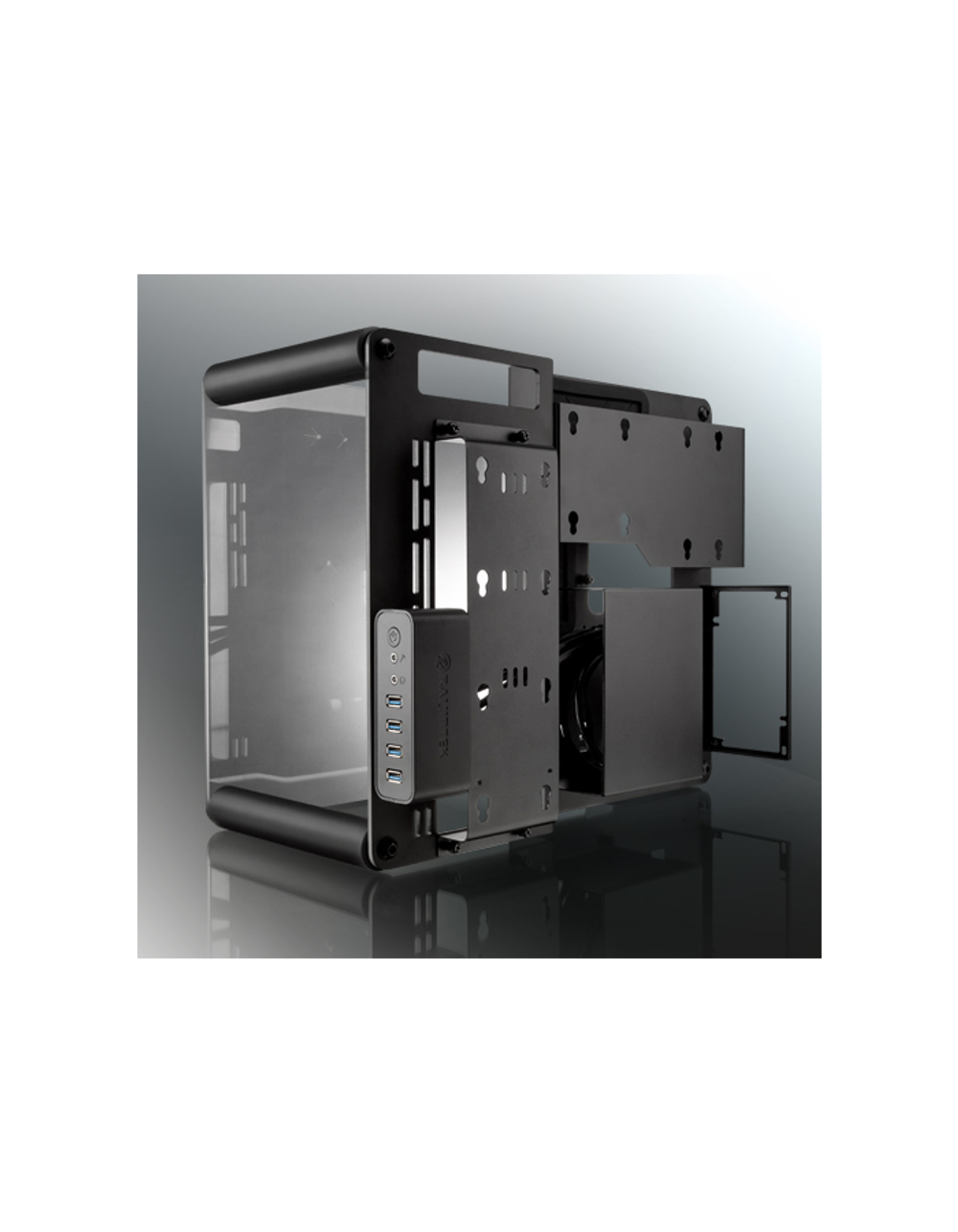 Raijintek PAEAN M (Micro-ATX, Aluminum Open frame case; Aluminum 3.0mm + SGCC 1.0mm; 4.0mm Tempered Glass; USB3.0 *2 + USB2.0*2; 5 PCI slots)