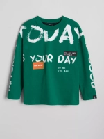 Зеленый лонгслив оверсайз для мальчика