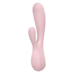 Розовый вибратор-кролик Satisfyer Mono Flex с управлением через приложение - 20,4 см. (Цвет: розовый)