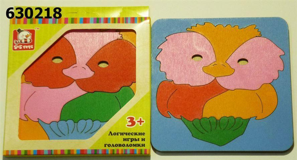 Пазл разноцветный 14 см "Сова"