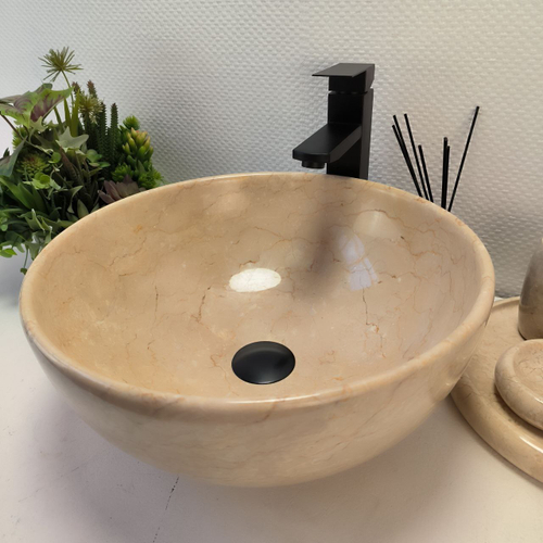 Раковина из мрамора Bowl Cream Tin Lip BM-62991 40*40*17 52