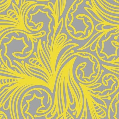 ЖЁЛТЫЙ РАСТИТЕЛЬНЫЙ УЗОР НА СЕРОМ ФОНЕ