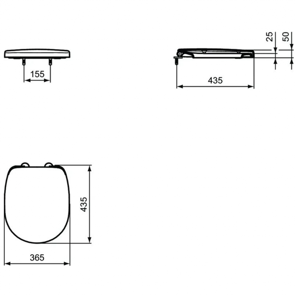 Сидение и крышка для унитаза Ideal Standard CONNECT SPACE E129101 с функцией плавного закрытия