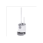 Ершик для унитаза силиконовый (плоский) + щеточка, напольный / настенное крепление, LAIMA, 700561