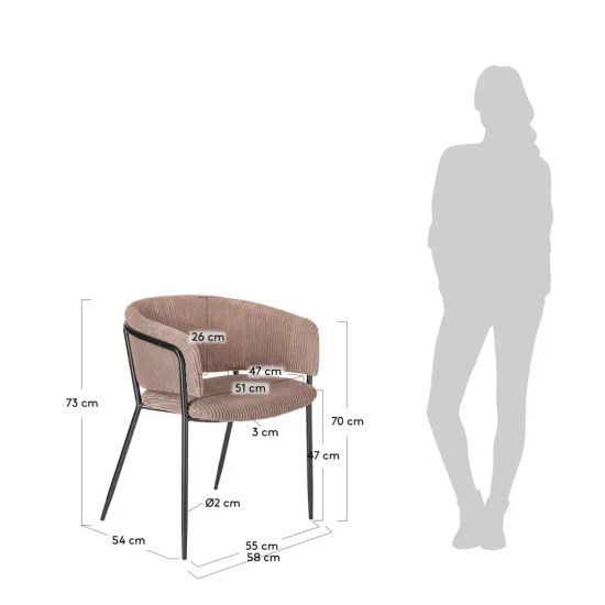 Стул Konnie розовый вельвет La Forma Испания