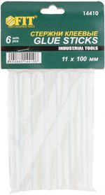 14410 Стержни клеевые бесцветные д.11 мм х 100 мм, 6 шт. FIT