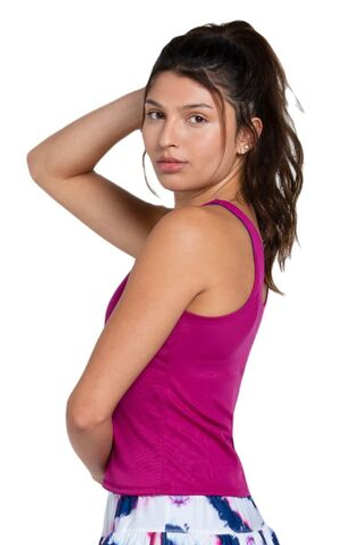 Женский топ теннисный Lucky in Love The Berry Buzz Squared Up - Фиолетовый