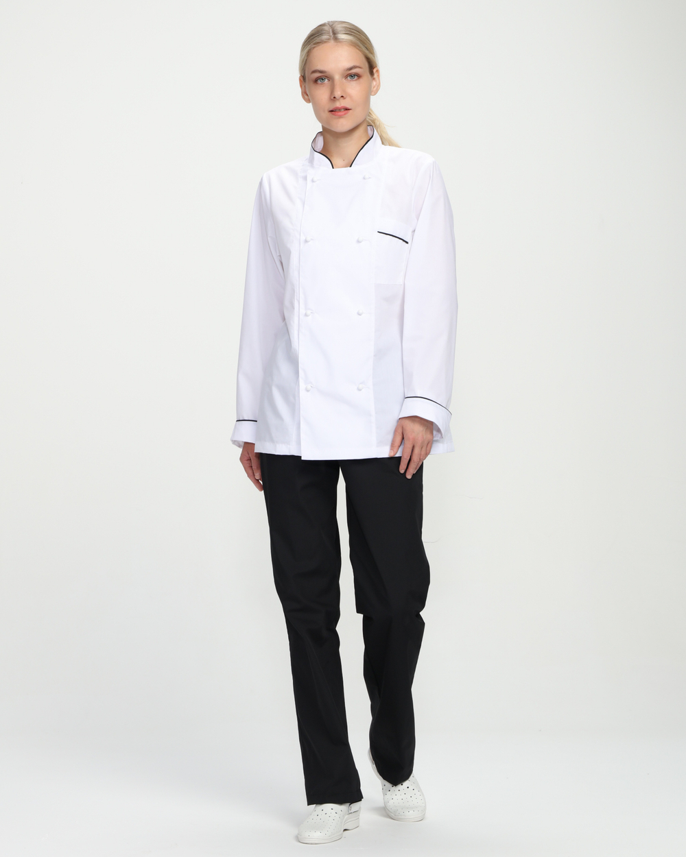 Костюм женский повара Гурман (тк.ТиСи), белый/черный
