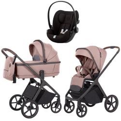 Коляска Carrello Vector CRL-6550 и автокресло Cybex Cloud G i-Size Magic Black 3 в 1 Cupcake Beige
