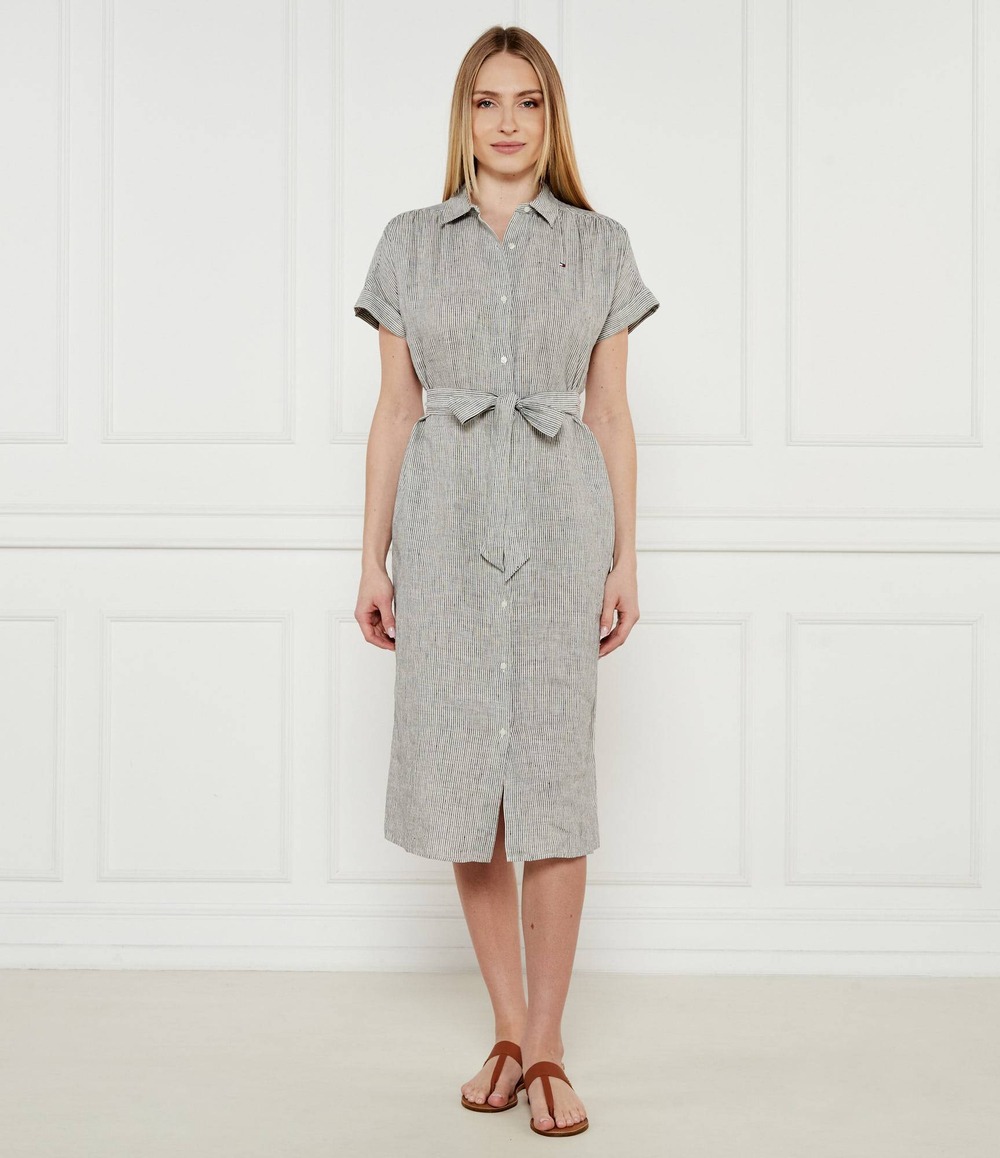 Льняное платье с ремешком Tommy Hilfiger - черный(WW0WW44653)