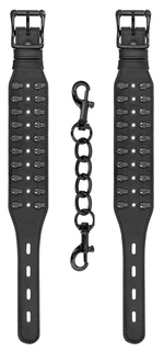 Черные оковы с заклепками в виде черепов (Цвет: черный)