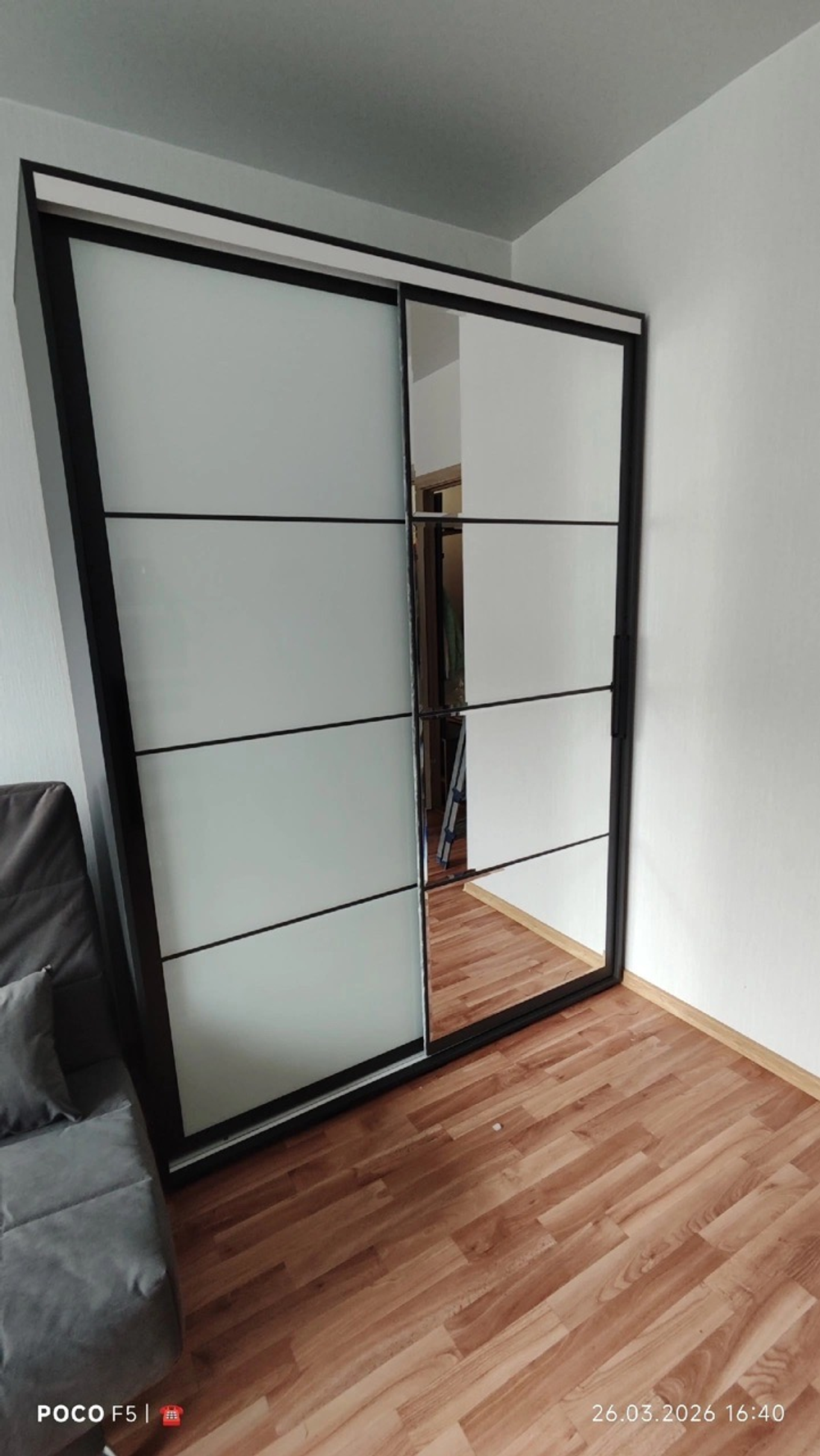 Шкаф-купе Крафт-6 1 ШКК-06 графит 1,6 м