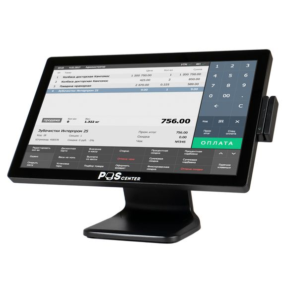 Сенсорный моноблок POScenter POS101 Pro (21.5&quot;, PCAP, N100, RAM 8Gb, SSD M2 256Gb, MSR) без ОС