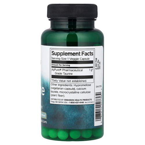 Swanson, таурин, 1000 мг, 60 растительных капсул