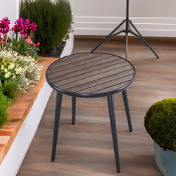 Алюминиевый садовый стол D70 см ПОЛИВУД-3 «POLYWOOD-3» цвет каштан