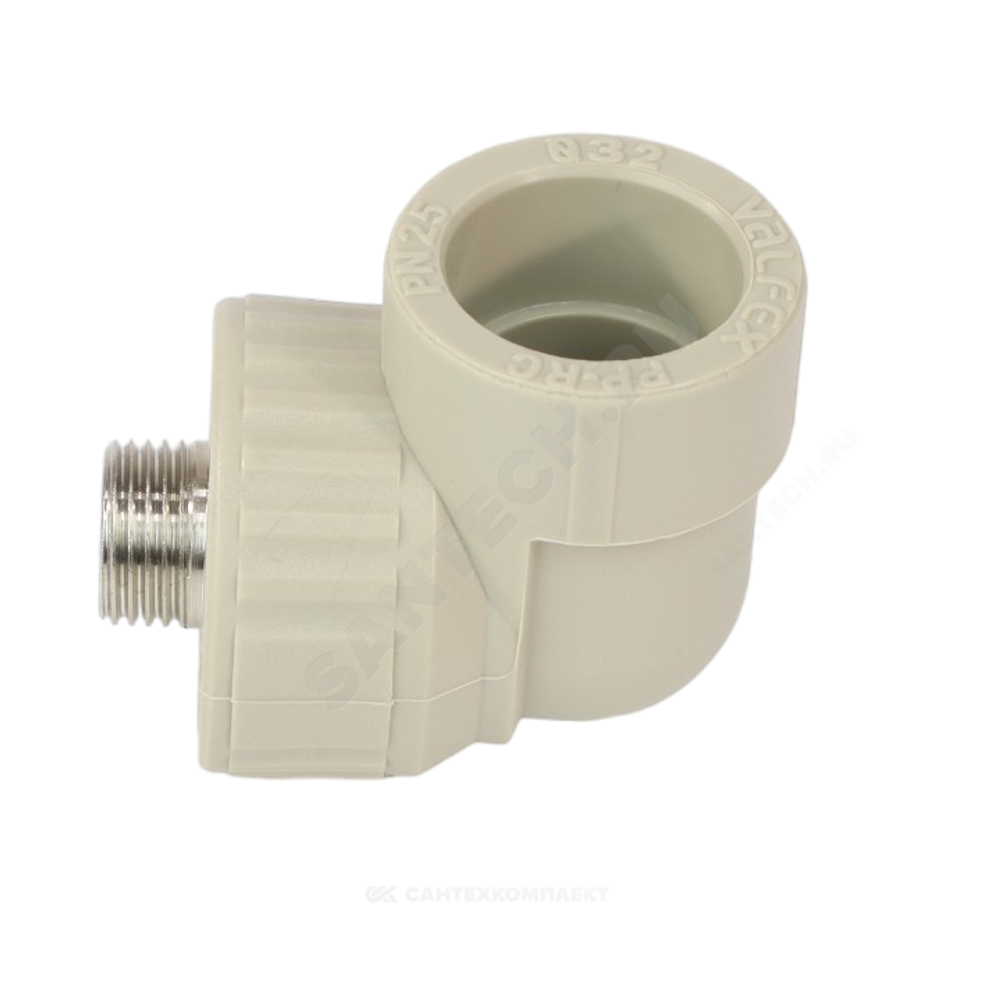 Угольник PP-R комбинированный серый Дн 25х3/4" НР VALFEX 10126025Г