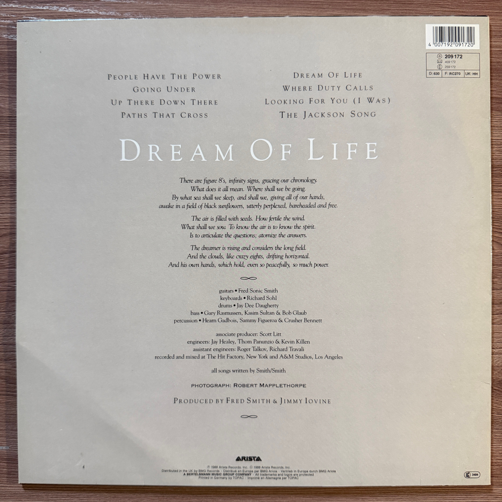 Patti Smith - Dream Of Life (Европа 1988г.)