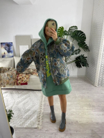 Куртка-бомбер (цвет сине-зеленый)