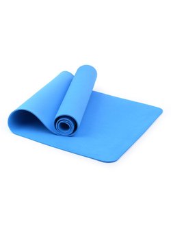 Коврик для фитнеса и йоги 61х173 см (синий цвет)
