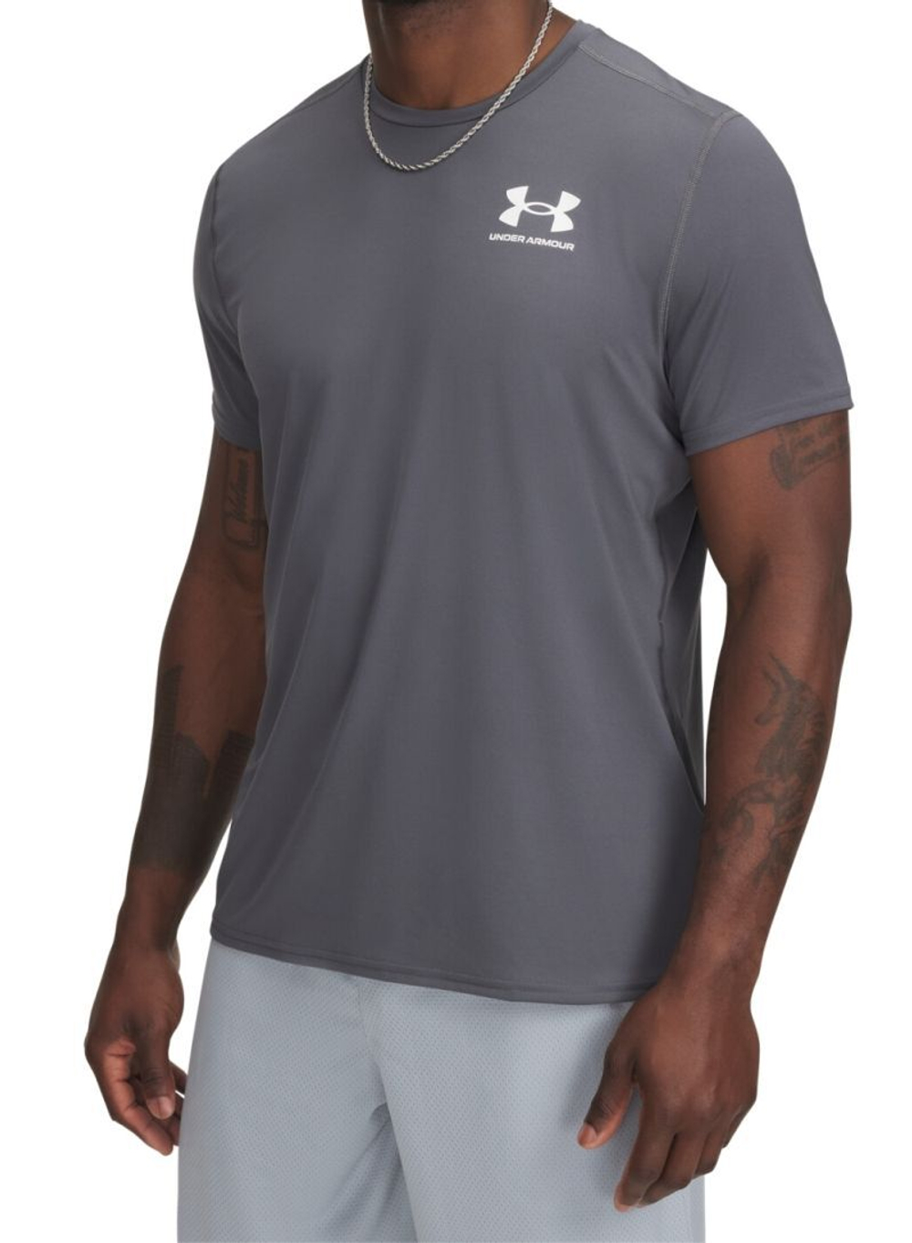 Мужская теннисная футболка Under Armour Heat Gear Short Sleeve - серый