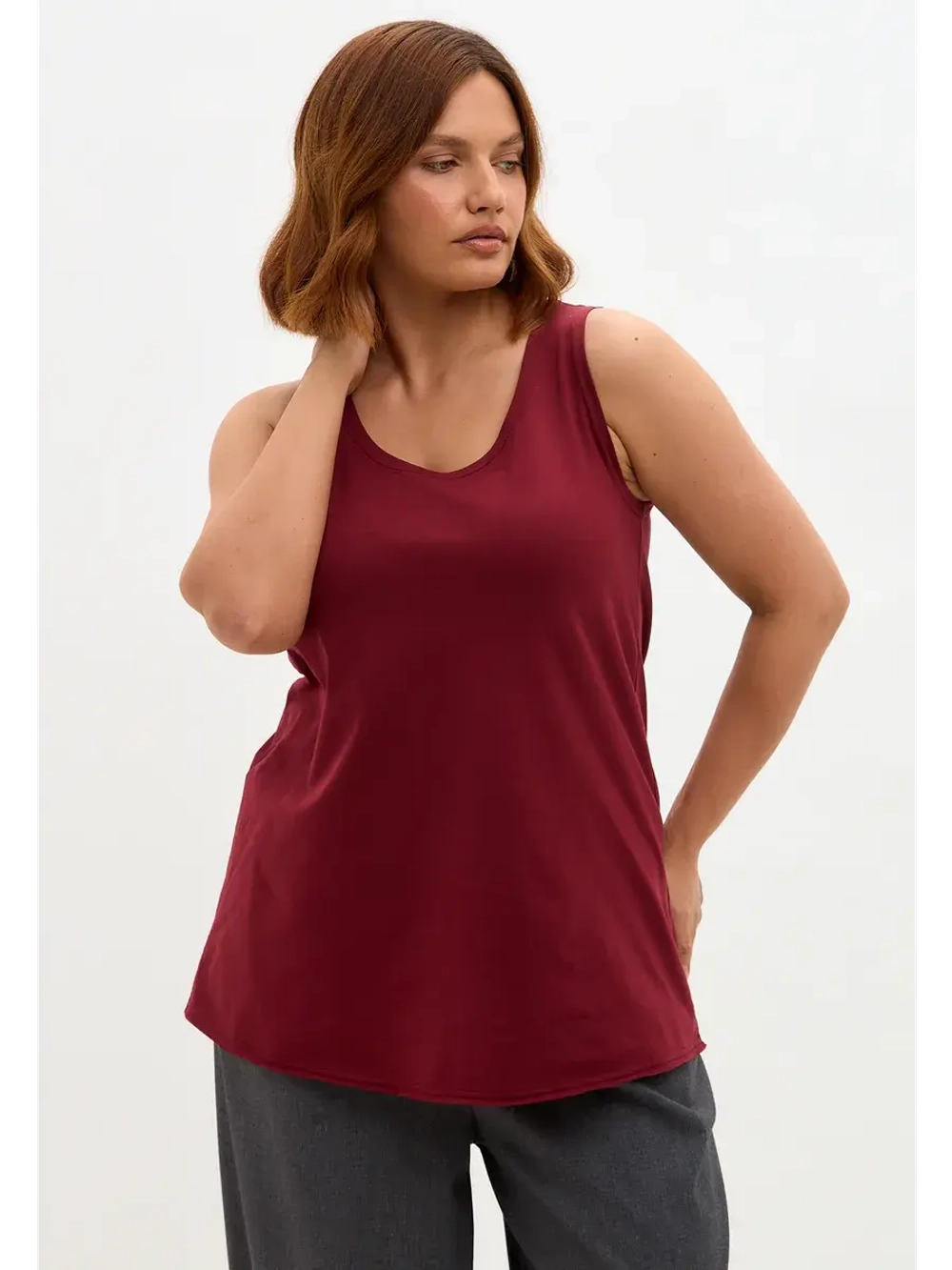 Майка базовая под пиджак удлиненная оверсайз