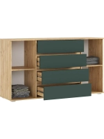 Комод для одежды Браш Мени Грин 3 ящика, 160х45х90 см