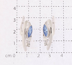 "Ижма" серьги в родиевом покрытии из коллекции "Реки" от Jenavi  с английским замком