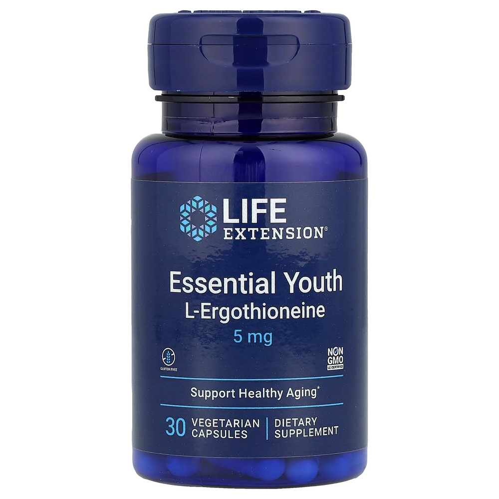 Life Extension, Essential Youth L-эрготионеин, 5 мг, 30 вегетарианских капсул