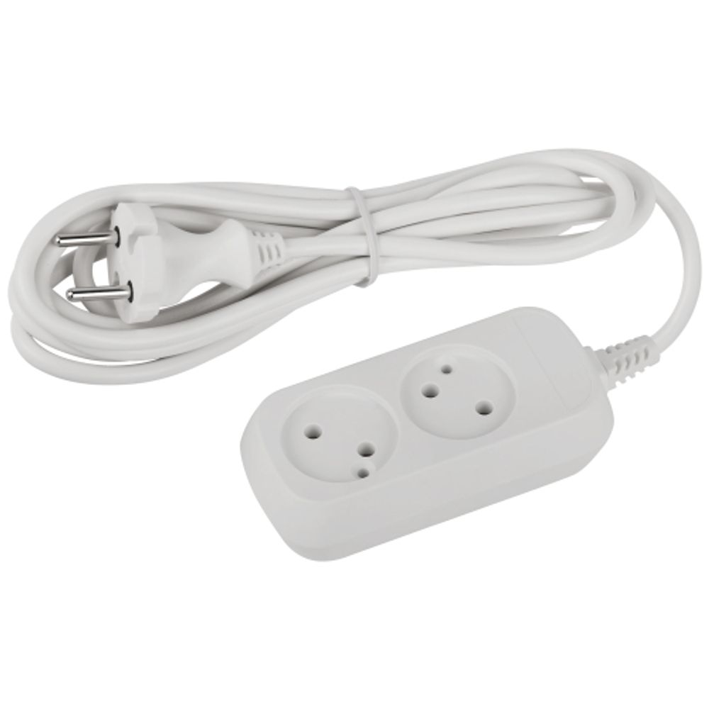 Удлинитель электрический ЭРА UDL-10-230 Greenline 2 розетки без заземления 3м ПВС 2x0.75мм2