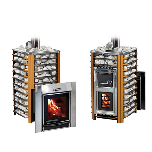 Дровяная печь для бани ЕРМАК 30 СЕТКА-ЛЮКС (Чугун)