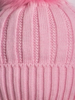 Шапка зимняя вязаная с помпоном для девочки