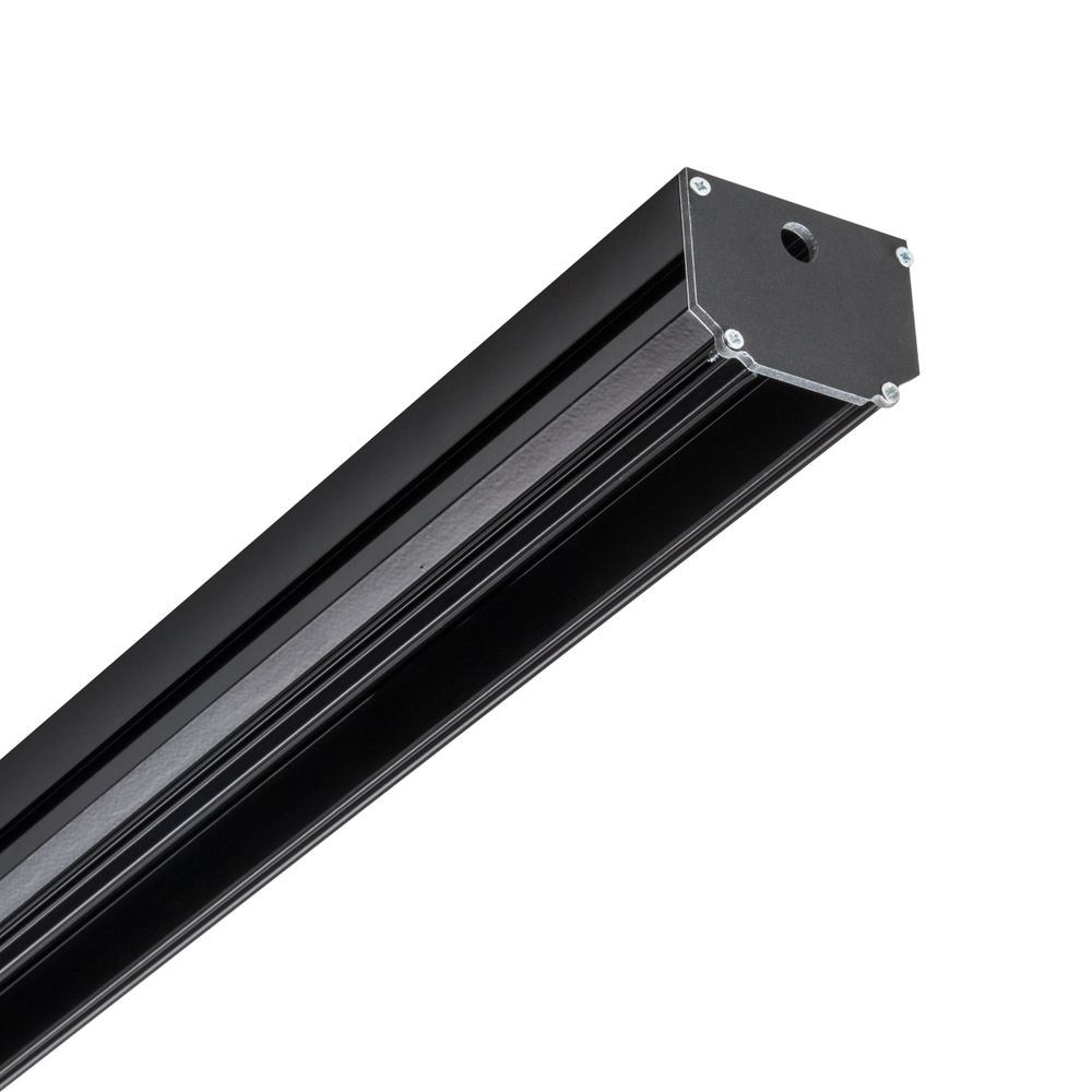 509427L Трек с гарпунной системой монтажа UNO 2 метра ЧЕРНЫЙ (2 заглушки и резинка 4м в комплекте)