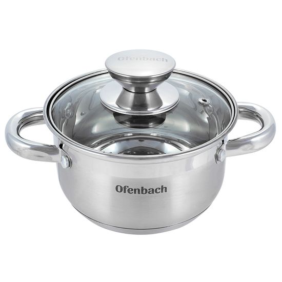 Набор кастрюль 8 предметов (1,1 л; 1,7 л; 2,4 л; 3,4 л) Ofenbach NB 100004 из нержавеющей стали